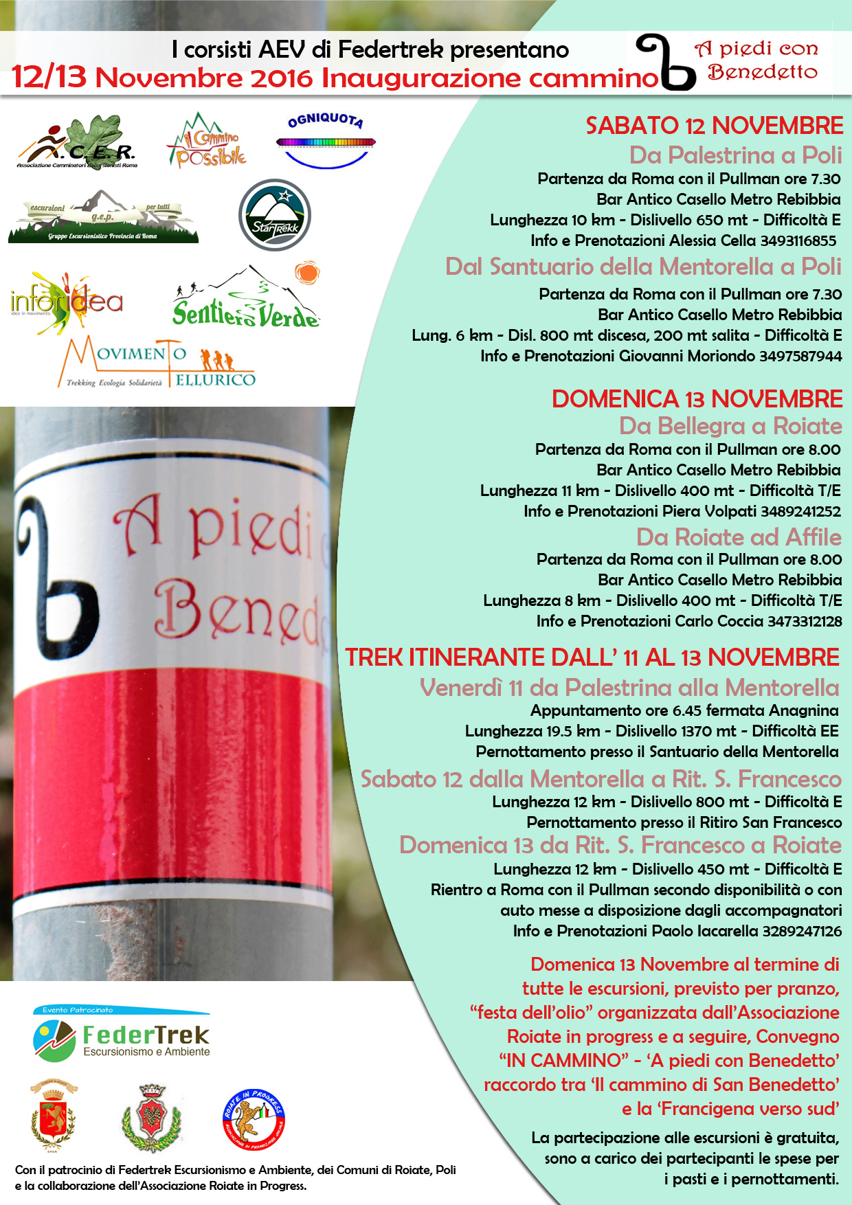 A piedi con Benedettp